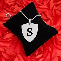 M Men Style English Alphabet Initial Charms Letter Initial S Alphabet Silver Stainless Steel Letters Script Name from A-Z Pendant Necklace Chain For Men And Women-thumb3