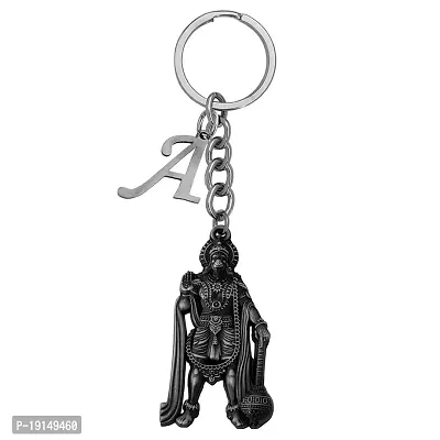 M Men Style Religious Lord Hanuman Pawanputra Bajrang Bali With Initial Letter Alphabet - A Grey Zinc And Metal Keychain For Men And Women SKey2022372-thumb0