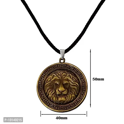 M Men Style Rock Biker Jewellery Animal King Lion Around Teeth Skull Head?Bronze Zinc And Metal Pendant Necklace For Men And Women SPn20221095-thumb2