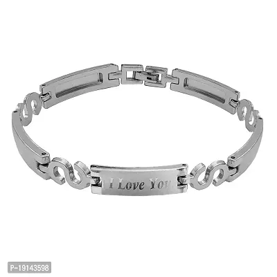 M Men Style Valentine Gift I LOVE YOU Word Wristband Silver Metal And Stainless Steel Bracelet For Men And Women SBr202281