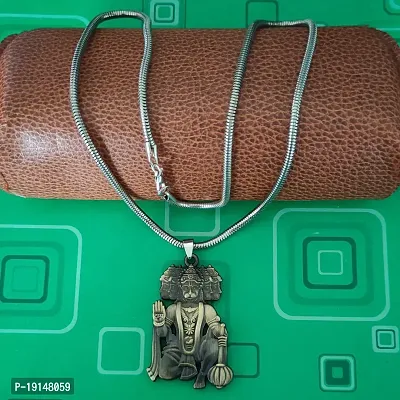 M Men Style Lord Shree Panchmukhi Hanuman Snake Chain Bronze Zinc And Metal Pendant Necklace For Men And women-thumb5
