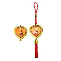 M Men Style Rotational Dual Side Heart Chhatrapati Shivaji Maharaj Orange Tassel SCr111-thumb2