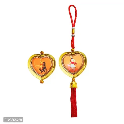 M Men Style Rotational Dual Side Heart Chhatrapati Shivaji Maharaj Orange Tassel SCr111-thumb3