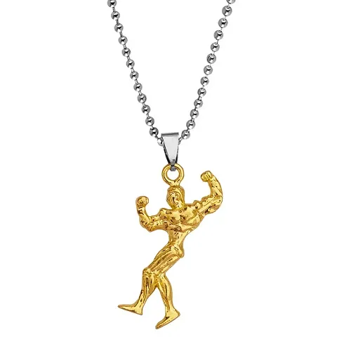 Sullery Fitness Gym Masculine Bodybuilder Gym Jewelry Gold Zinc,Metal Necklace Chain for Men and Women