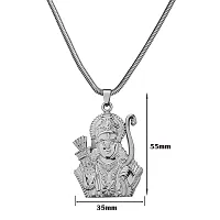 M Men Style God Shree Ram Snake Chain Silver Zinc And Metal Pendant Necklace For Men And women-thumb1
