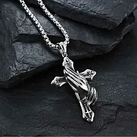 M Men Style Religious Lord Jesus Prayer Hands Christian Gift Jewelry Silver Alloy,Metal Pendant Necklace Chain For Men And Women SPn20230108-thumb2