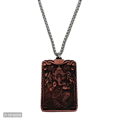 M Men StyleReligious Jewelry Om Shree Ganesh Locket with Chain Copper Zinc Metal Religious Pendant Necklace Chain For Men And Women