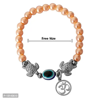 M Men Style 6mm Beads Gold Yoga Meditation OM Turtle Evil Eye Elastic Strachable Charm Crystal Bracelet For Men And Women LCBR13A501-thumb2