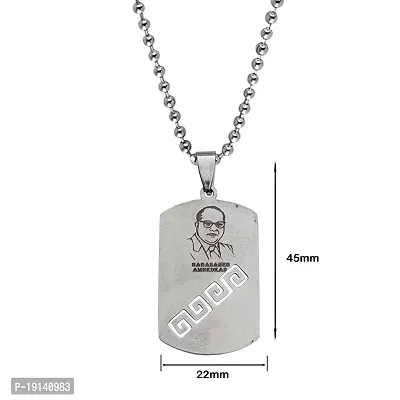 Sullery Dr Babasaheb Bhimrao Ramji Ambedkar Locket with Chain Silver Stainless Steel Religious Spiritual Jewellery Pendant Necklace Chain for Men and Boys-thumb2