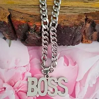 M Men Style Personalised Boss Locket Bikers Jewelry Link Chain Silver Stainless Steel Pendant Necklace For Men And Women LC301-thumb2