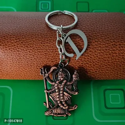 M Men Style Hindu Deity Powerful Mata Goddess Maha Kali Kalika Devi Initial Letter Alphabet - D Copper Zinc And Metal Keychain For Men And Women-thumb4