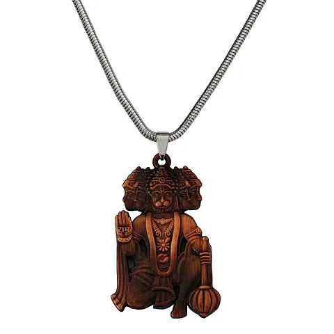 M Men Style Lord Shree Panchmukhi Hanuman Snake Chain Bronze Zinc And Metal Pendant Necklace For Men And women