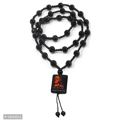 Sullery Religious Jewelry Jai Shree Ram Hanuman Locket with Chain Black Crystal, Cotton Dori Necklace Pendant for Men and Boys-thumb3