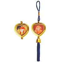 M Men Style Rotaional Heart Dual Side Shirdi Sai Baba Saba Malik Ek Blue Silk Tassel For Men SCr04-thumb1