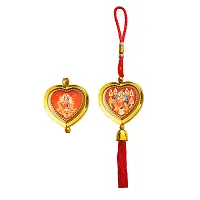 M Men Style Rotational Dual Side Heart Maa Durga Sherawali Kali  Red Silik Tassel For Men SCr100-thumb1
