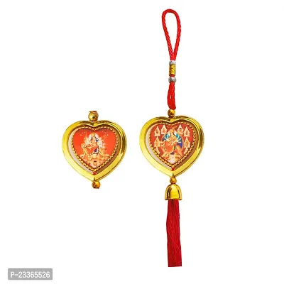M Men Style Rotational Dual Side Heart Maa Durga Sherawali Kali  Red Silik Tassel For Men SCr100-thumb2