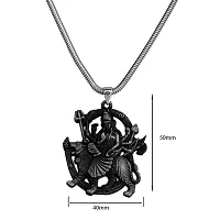 M Men Style Religious Lord Om Sherawali MATA Durga Silver Zinc,Metal Pendant for Unisex (Grey)-thumb1