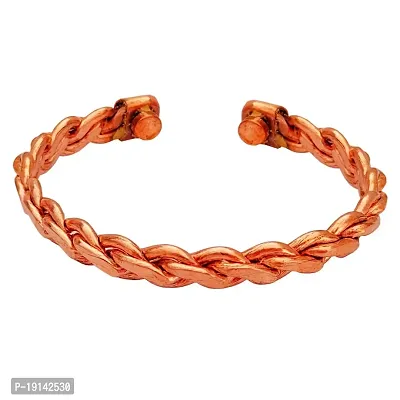 M Men Style Three Tone Twisted Metal Unisex Bangle Cuff Kada Brass Copper Religious Bracelet For Men And Women-thumb0