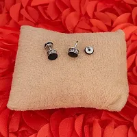 M Men Style Mens Metal Valentine Multi Hoop Bali earrings Dumble Piercing Surgical Stainless Steel Dumble Dark Brown Wood Stud Earring For Men And Women-thumb3