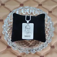 Sullery Dr Babasaheb Bhimrao Ramji Ambedkar Locket with Chain Silver Stainless Steel Religious Spiritual Jewellery Pendant Necklace Chain for Men and Boys-thumb3