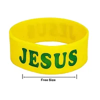 M Men Style Religious Catholic Jewelry Alphabet Jesus Yellow Selecone Bracelet For Men And Women-thumb1