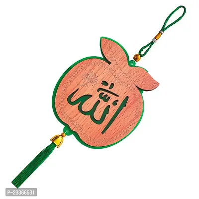 M Men Style Religious Allah Prayer Muslim Prayer Green Wood Car Dashboard Showpiece Hanging