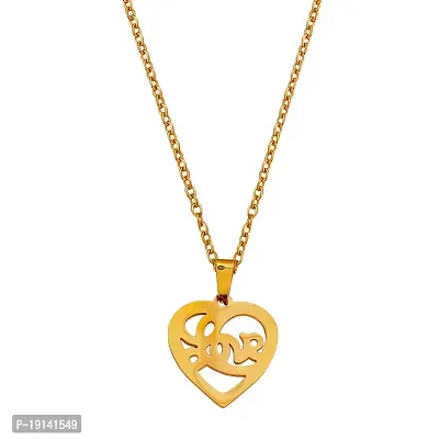 M Men Style Heart Shape Love Letter Alphabet Gold Stainless steel Pendant Neckace Chain For Women And Girls