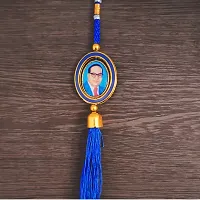 M Men Style Rotational Dual Side  Oval Dr Babasaheb And Buddha Blue Silik Tassel For Men SCr98-thumb3