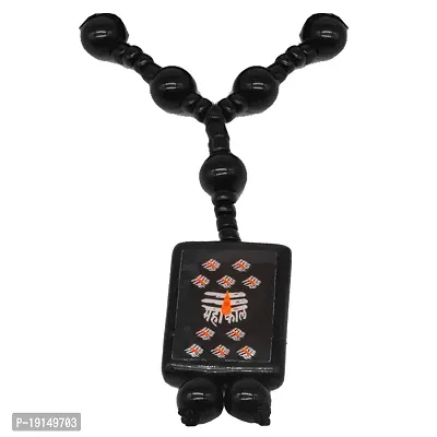 Religious Jewelry Mahakal Locket Black White Crystal Cotton Dori Necklace Pendant-thumb0