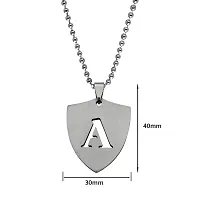 M Men Style English Alphabet Initial Charms Letter Initial A Alphabet Silver Stainless Steel Letters Script Name Pendant Chain Necklace from A-Z for For Men And Women-thumb1