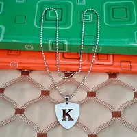 M Men Style English Alphabet Initial Charms Letter Initial K Alphabet Silver Stainless Steel Letters Script Name From A-Z Pendant Necklace Chain For Men And Women-thumb2