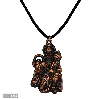 Sullery Lord Pawan Putra Hanuman Locket With Cotton Dori Chain Brass Religious Jewellery Pendant Necklace Chain For Men And Women