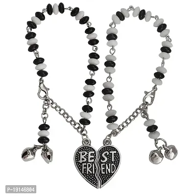 M Men Style Broken Heart Best Friend Couple Crystal Bracelet With Lobster Clasp White And Black Zinc Metal And Crystal Bracelet For Boys And Girls FriendSBr2022289