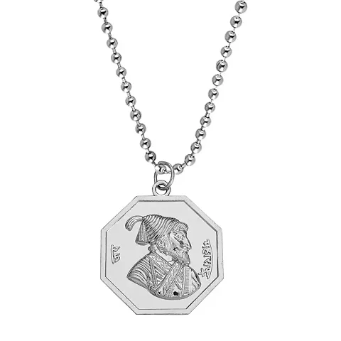 Sullery Chhatrapati Shivaji Maharaj Rajmudra Locket with Chain Stainless Religious Spiritual Jewellery Pendant Necklace Chain for Men and Women