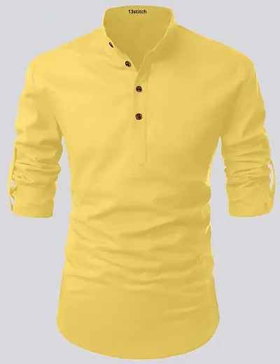 Stylish Blend Solid Kurtas For Men