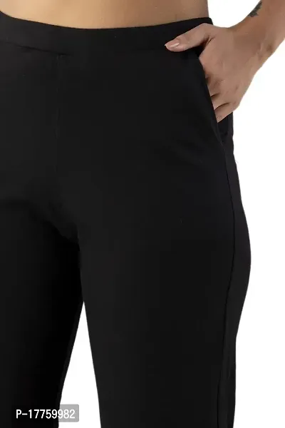 CLOTH KING Womens Cotton Lycra Pant Regular Fit Trouser Women Pant Regular Pant Bottomwear Trouser (Pack of 1). (3XL, Black)-thumb5