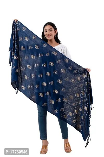 CLOTH KING Womens Viscose Stole Paisley Print Stole Lightweight Stole Fancy Stole Floral Print Stole(Pack Of 1). (Free Size, Aqua Blue)-thumb4