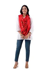 CLOTH KING Womens Viscose Stole Paisley Print Stole Lightweight Stole Fancy Stole Floral Print Stole(Pack Of 1). (Free Size, Red)-thumb1