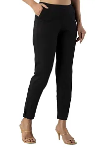 CLOTH KING Womens Cotton Lycra Pant Regular Fit Trouser Women Pant Regular Pant Bottomwear Trouser (Pack of 1). (3XL, Black)-thumb3