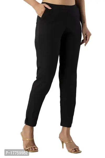 CLOTH KING Womens Cotton Lycra Pant Regular Fit Trouser Women Pant Regular Pant Bottomwear Trouser (Pack of 1). (3XL, Black)-thumb4