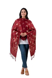 CLOTH KING Womens Viscose Stole Paisley Print Stole Lightweight Stole Fancy Stole Floral Print Stole(Pack Of 1). (Free Size, Maroon)-thumb3