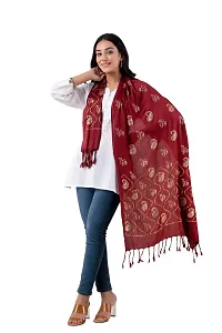 CLOTH KING Womens Viscose Stole Paisley Print Stole Lightweight Stole Fancy Stole Floral Print Stole(Pack Of 1). (Free Size, Maroon)-thumb1