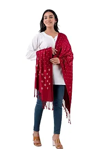 CLOTH KING Presents Girls Womens Viscose Stole Self Design Stole Fancy Stole Womens Shawl Lightweight Stoles For Any Season(Pack Of 1). (Free Size, Maroon)-thumb2