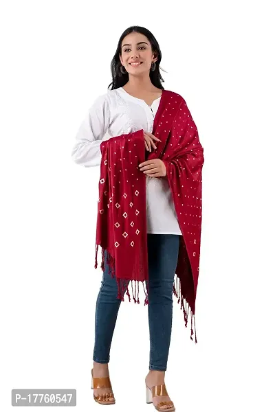 CLOTH KING Presents Girls Womens Viscose Stole Self Design Stole Fancy Stole Womens Shawl Lightweight Stoles For Any Season(Pack Of 1). (Free Size, Maroon)-thumb3