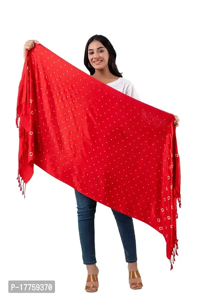 CLOTH KING Presents Girls Womens Viscose Stole Self Design Stole Fancy Stole Womens Shawl Lightweight Stoles For Any Season(Pack Of 1). (Free Size, Red)-thumb5