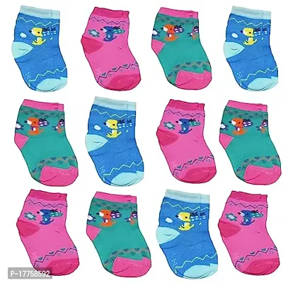 CLOTH KING Presents Baby Unisex Cotton Socks Kids Socks Baby Animal Print Socks Combo Kids Ankle Length Socks For Kids (Pack Of 12).-thumb0