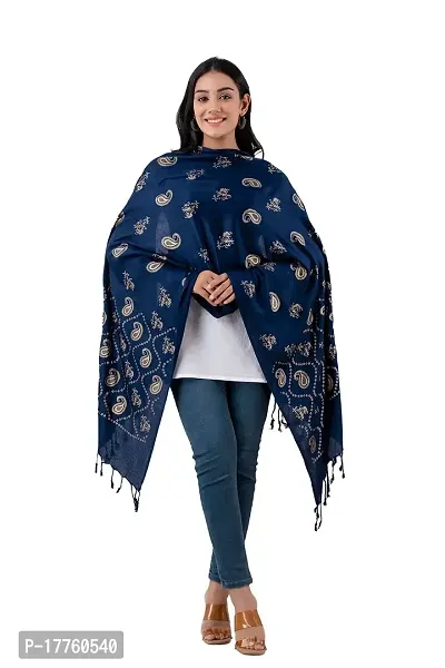 CLOTH KING Womens Viscose Stole Paisley Print Stole Lightweight Stole Fancy Stole Floral Print Stole(Pack Of 1). (Free Size, Aqua Blue)-thumb3