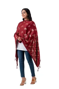 CLOTH KING Womens Viscose Stole Paisley Print Stole Lightweight Stole Fancy Stole Floral Print Stole(Pack Of 1). (Free Size, Maroon)-thumb2