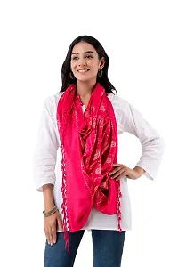 CLOTH KING Womens Viscose Stole Paisley Print Stole Lightweight Stole Fancy Stole Floral Print Stole(Pack Of 1). (Free Size, Magenta Pink)-thumb2