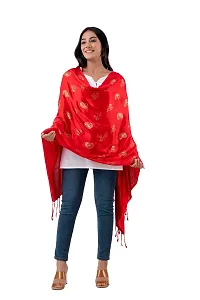 CLOTH KING Womens Viscose Stole Paisley Print Stole Lightweight Stole Fancy Stole Floral Print Stole(Pack Of 1). (Free Size, Red)-thumb4